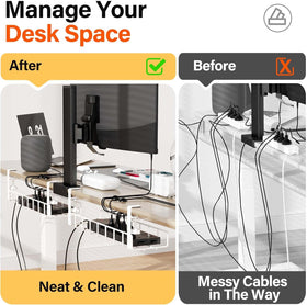 Xpatee tray side openings with power strip showing easy access benefit