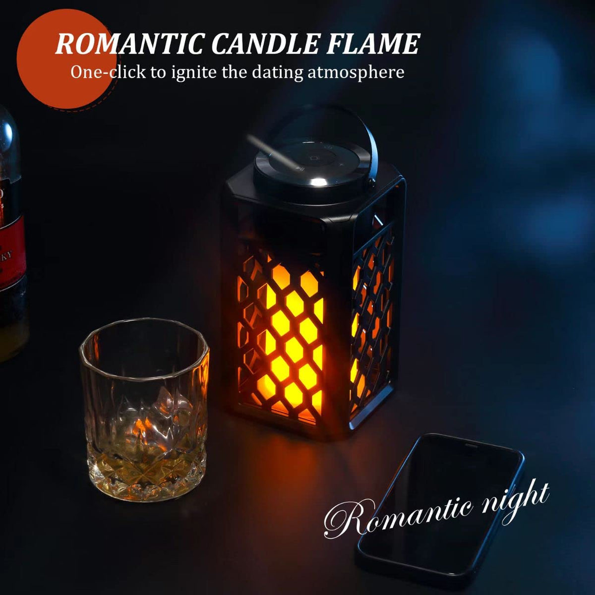 Xpoovv close-up of 96-LED flame effect, realistic atmosphere enhancer