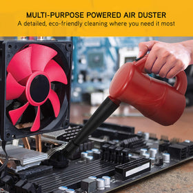 XPOWER held in hand for size comparison showing portability and easy one-hand use