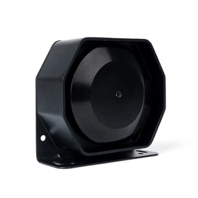Xprite front face of compact siren speaker showing durable grille and clear projection benefit