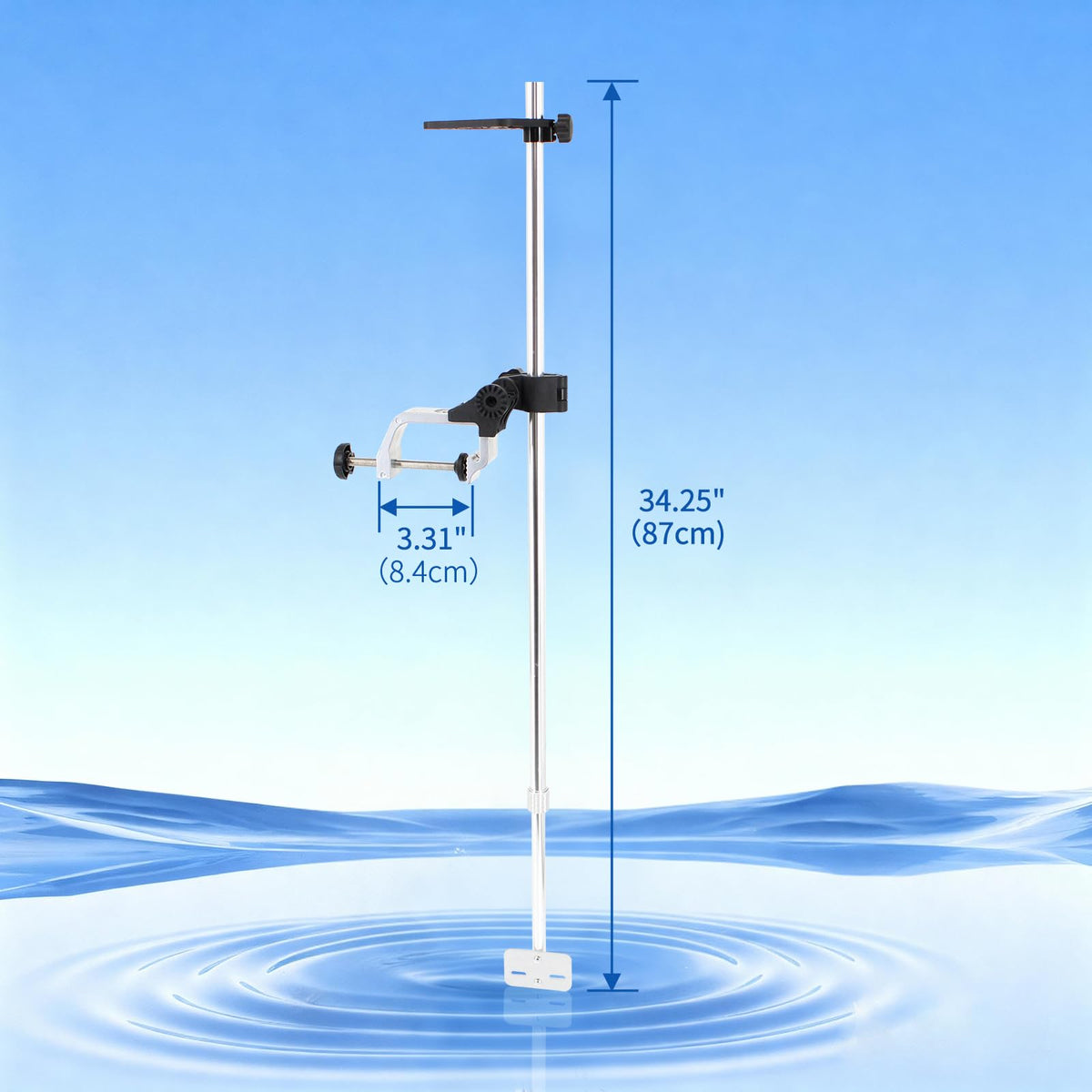Xproutdoor mounted on a kayak in use showing benefit of portable transducer positioning