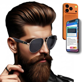 XR Loud Black Dominator wearer portrait highlighting hands-free AI assistance.