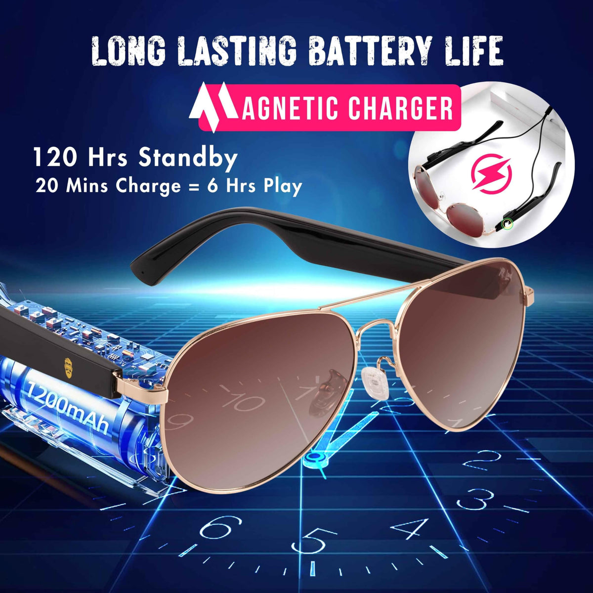 XR Loud glasses held in hand next to ruler showing scale and lightweight comfortable fit