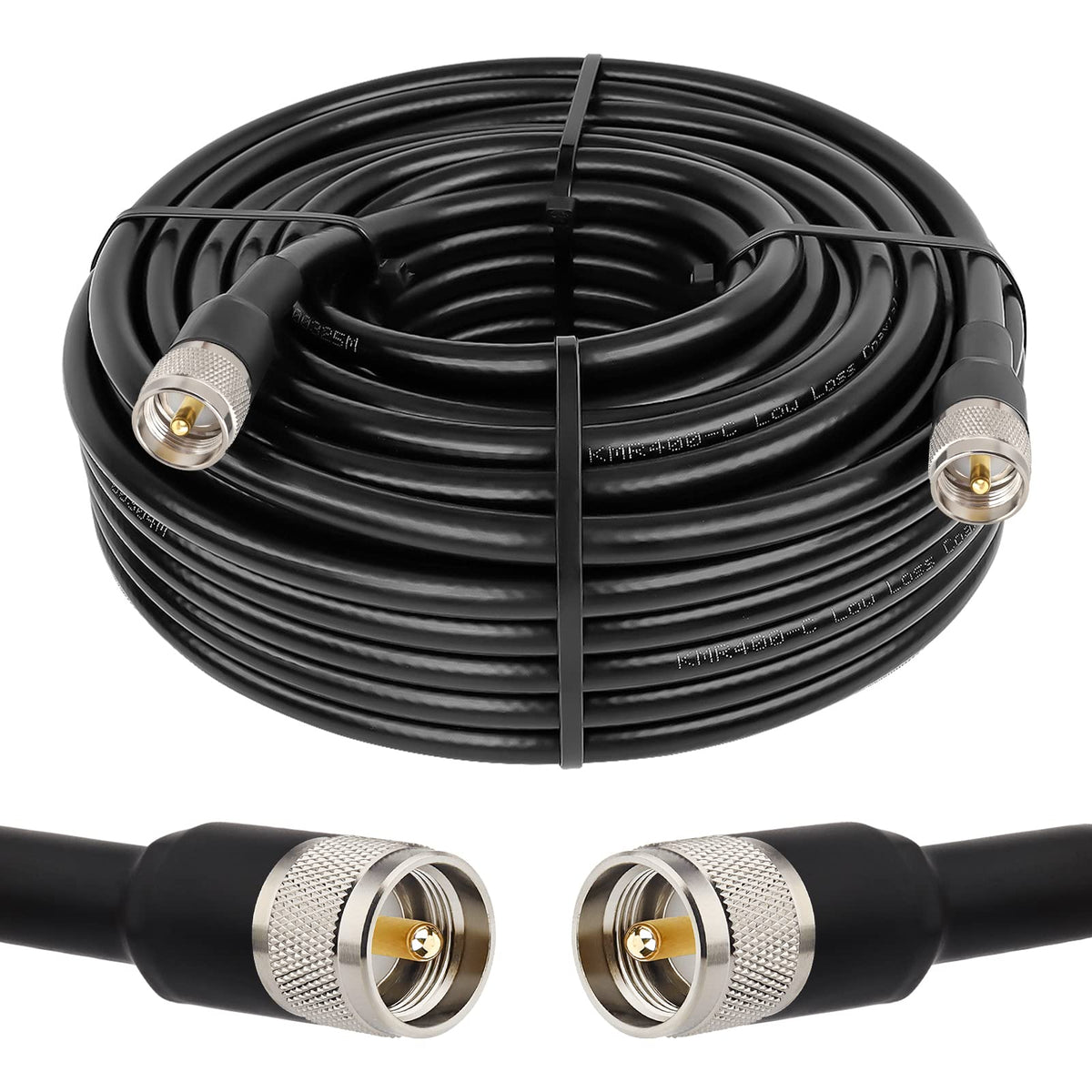 XRDS KMR 400 coax cable 75ft with UV-proof jacket for durable outdoor ham radio installations.