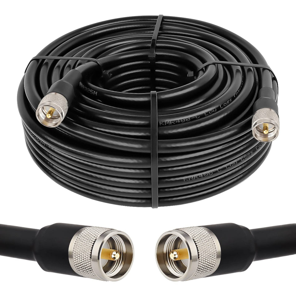 XRDS KMR 400 coax cable 75ft with UV-proof jacket for durable outdoor ham radio installations.
