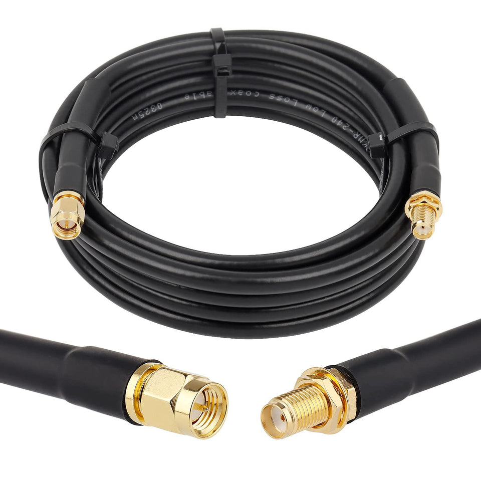 XRDS-RF 10ft SMA cable with male to female connectors for extended signal reach.