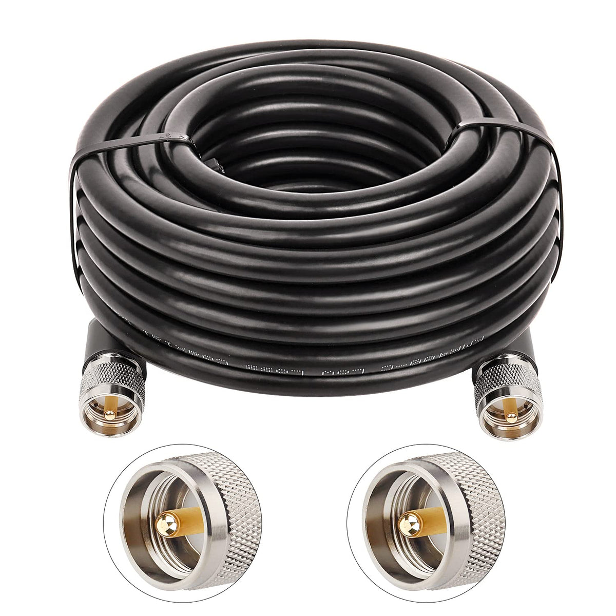 XRDS-RF 18ft UHF coaxial cable with PL-259 connector for reliable amateur radio links.