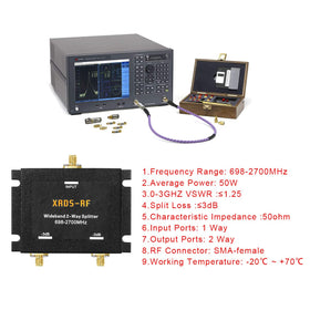 XRDS-RF 50 ohm 2-way splitter brass construction and durable housing