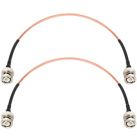XRDS -RF front view of two BNC cables showing build and connectors, reliable connection