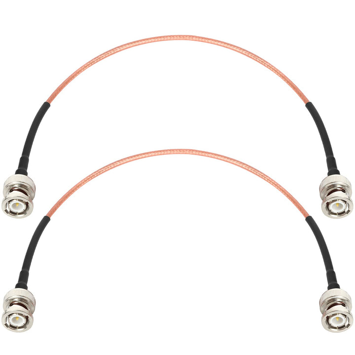 XRDS -RF front view of two BNC cables showing build and connectors, reliable connection