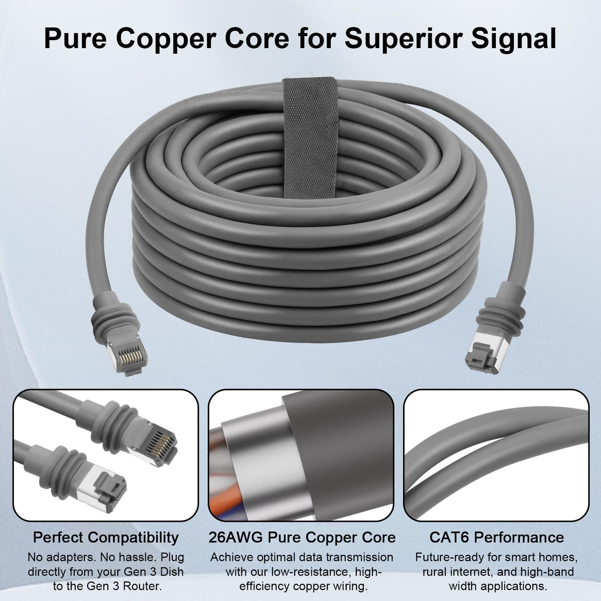 XRDS -RF cable jacket texture close-up showing durable UV-resistant protection