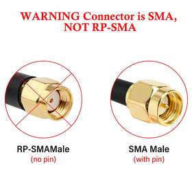XRDS-RF 6-inch SMA male to SMA male cables support high-frequency transmissions.