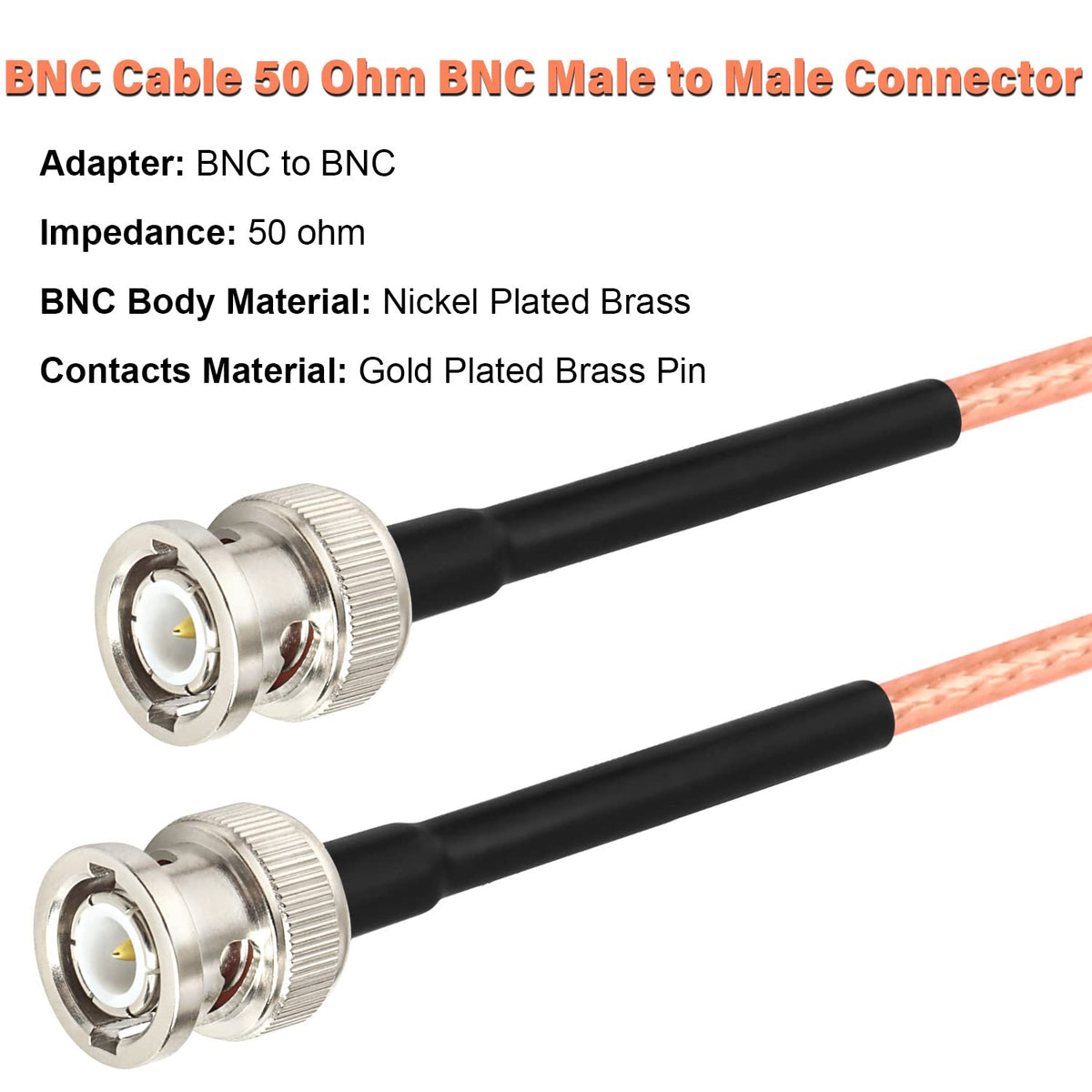 XRDS -RF close-up of silver-plated BNC male connector and plating for reliable signal transfer