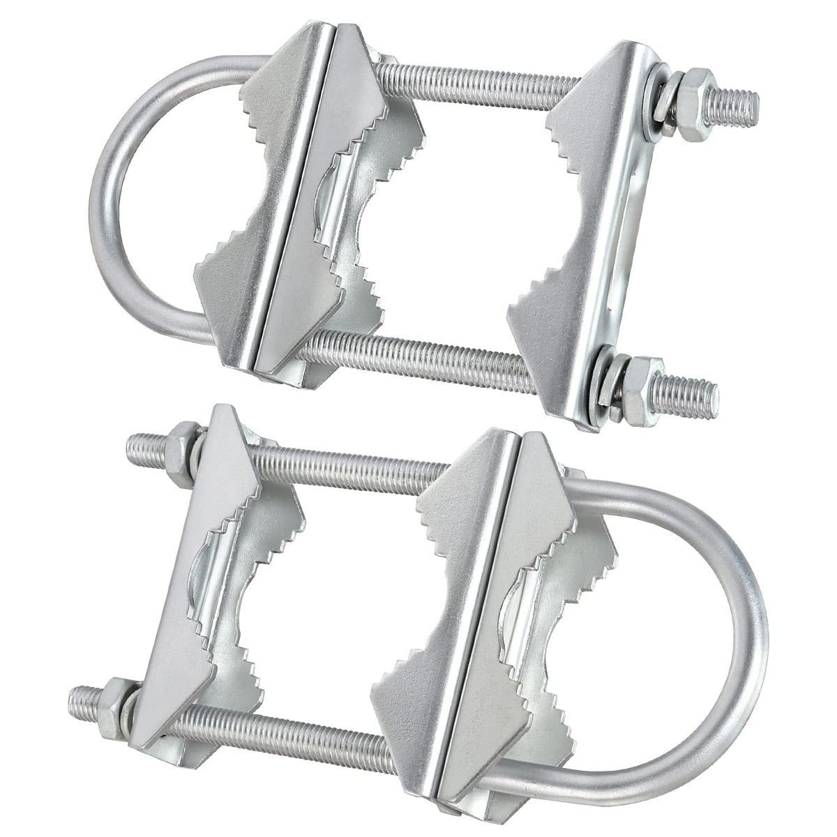 XRDS-RF double-antenna mast clamp with V-jaw block for secure outdoor mounting