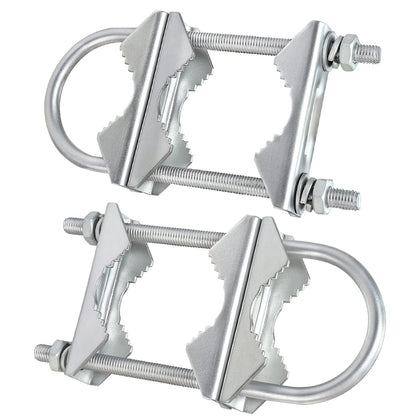 XRDS-RF double-antenna mast clamp with V-jaw block for secure outdoor mounting