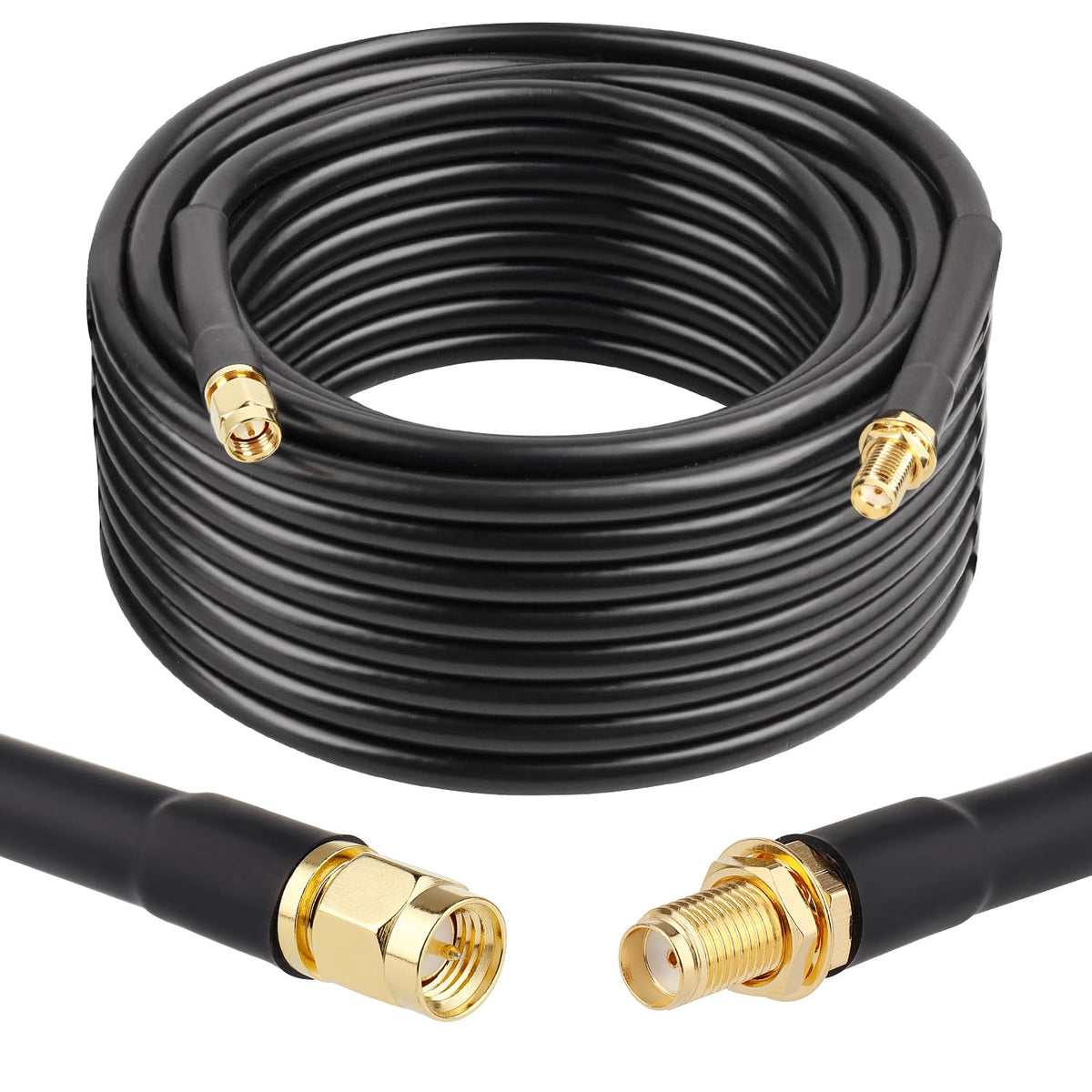 XRDS -RF front view of 40ft SMA extension showcasing length and connectors for flexible placement