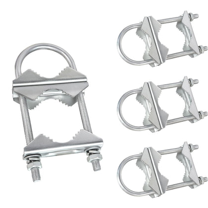 XRDS-RF mast clamp close-up with zinc-plated finish for outdoor durability.