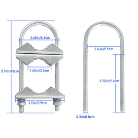 XRDS-RF outdoor mast installation shown on a steel pole with clamps.