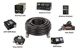 XRDS-RF nickel-plated PL-259 clamp connector provides a secure waterproof connection.