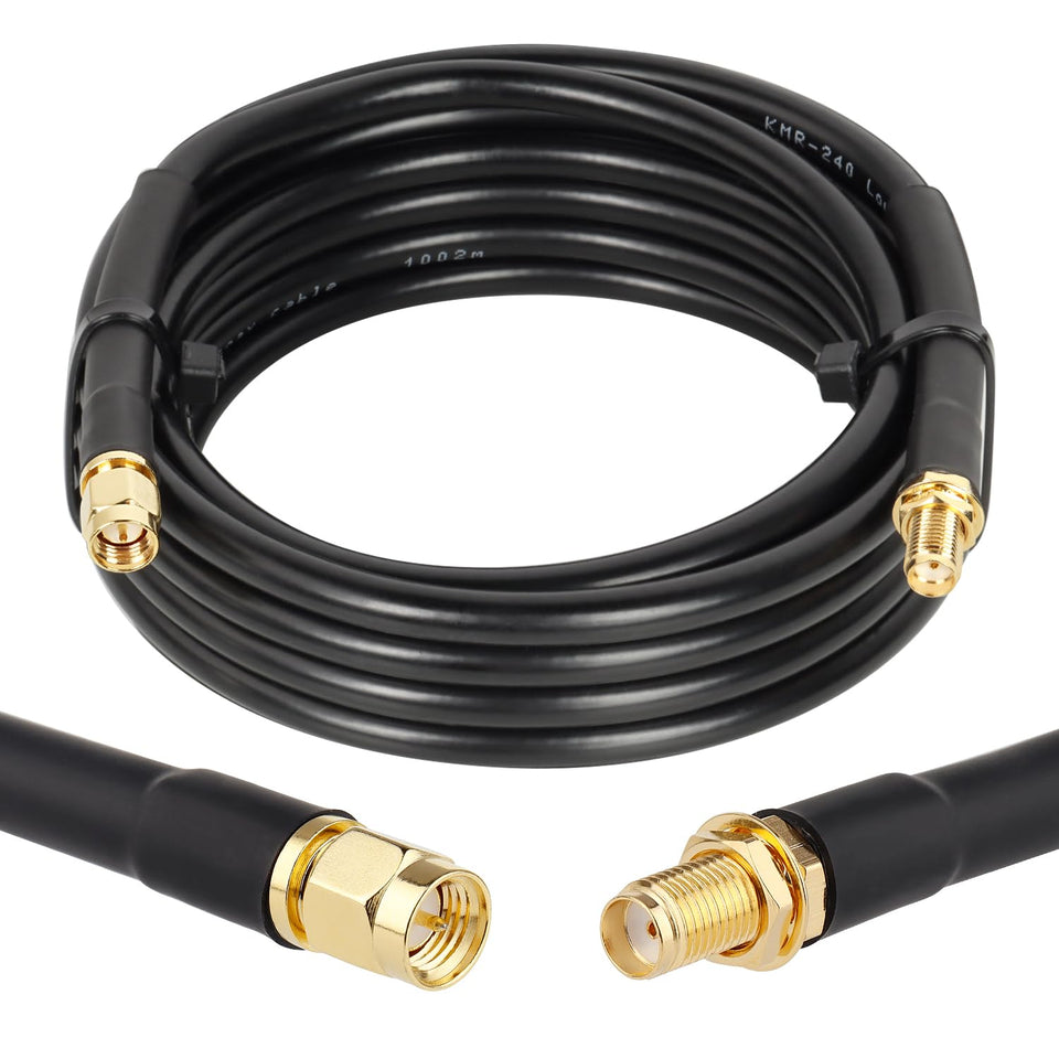 XRDS -RF SMA extension cable showing eight-foot reach for flexible antenna setups.