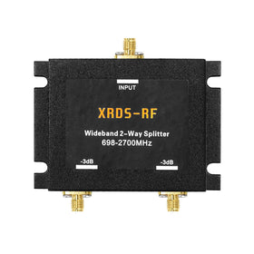 XRDS-RF wide-band 2-way splitter front view for stable 4G/LTE distribution
