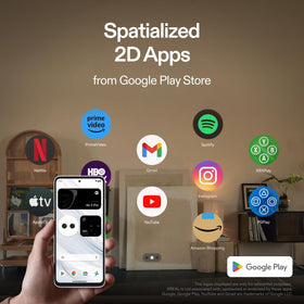 XREAL Beam Pro 5G spatial multitasking in a floating virtual workspace.