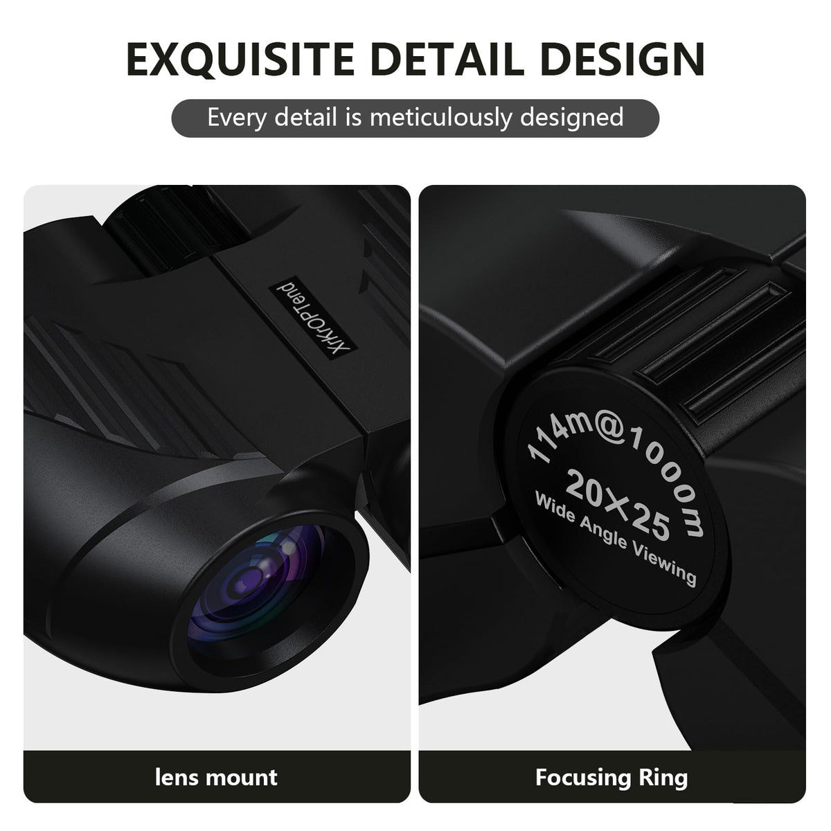XrKrOPTend child using binoculars on a hike promoting easy family use