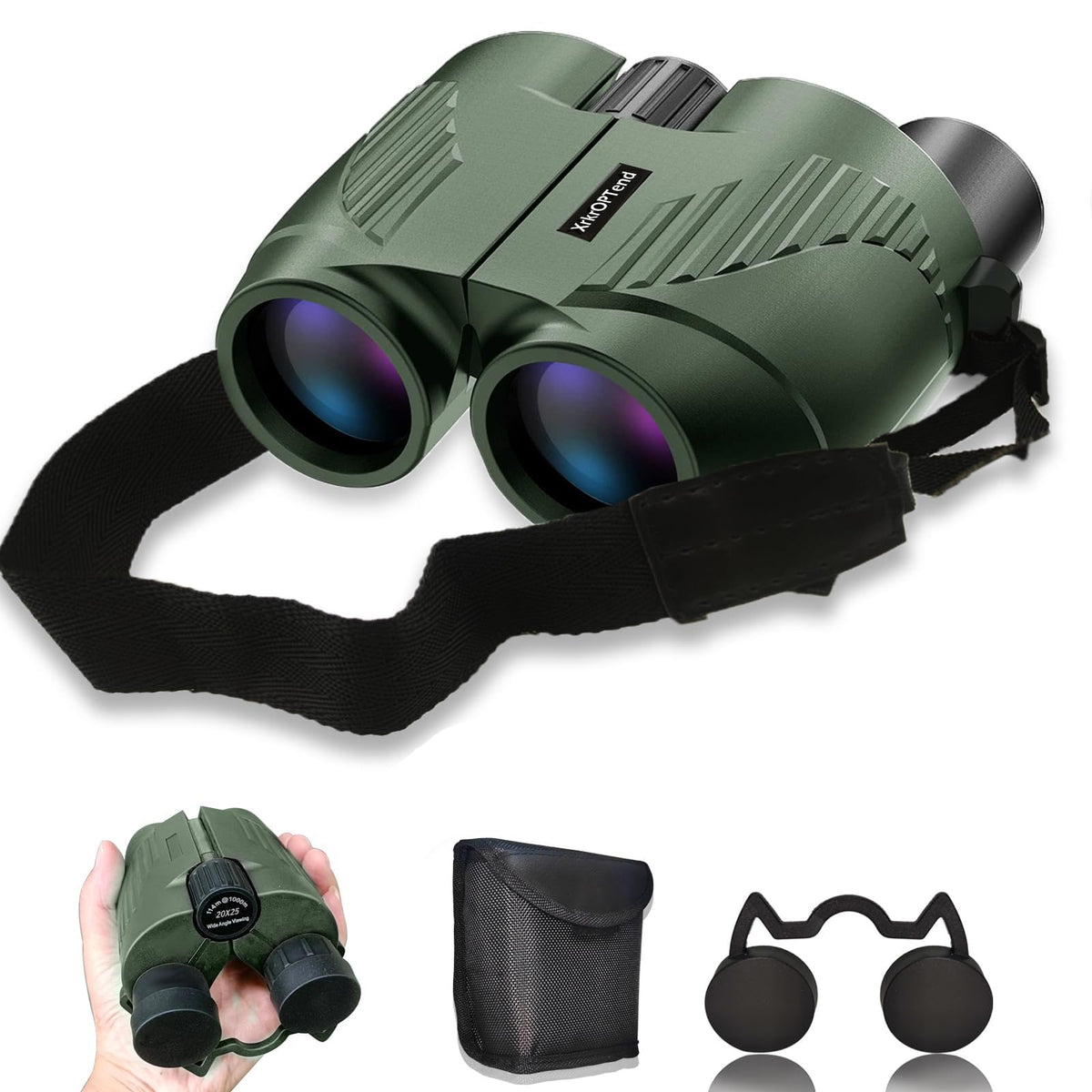 XrKrOPTend front view showing compact design and travel-ready benefit