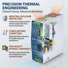XSHBGF 24VDC output 5A for automation and PLC power needs.