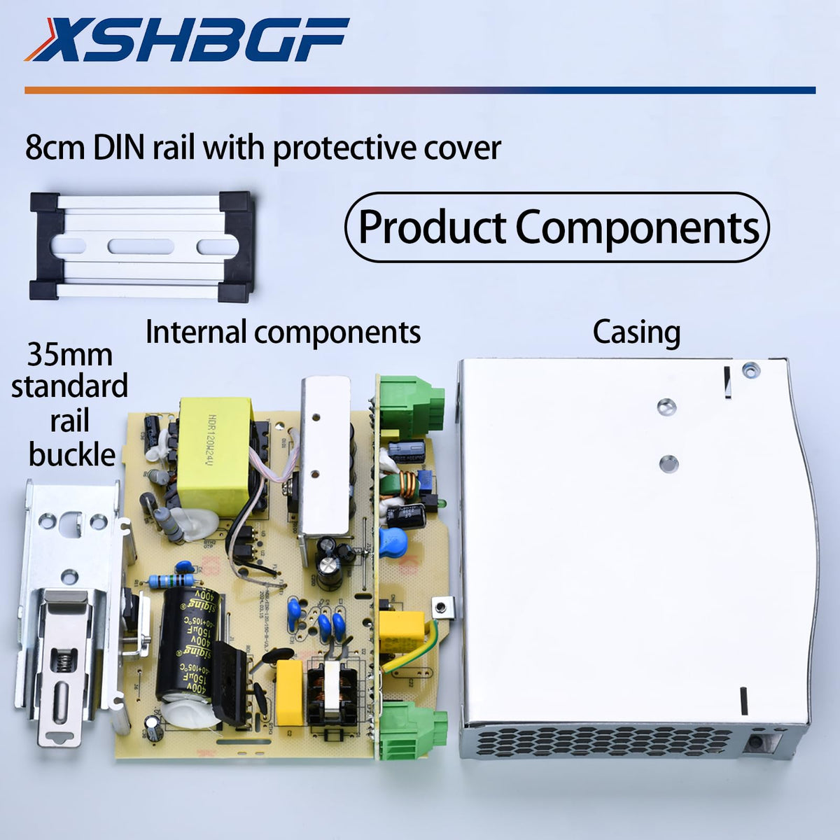 XSHBGF NDR-120-12 DIN rail mount ready for reliable panel installation.