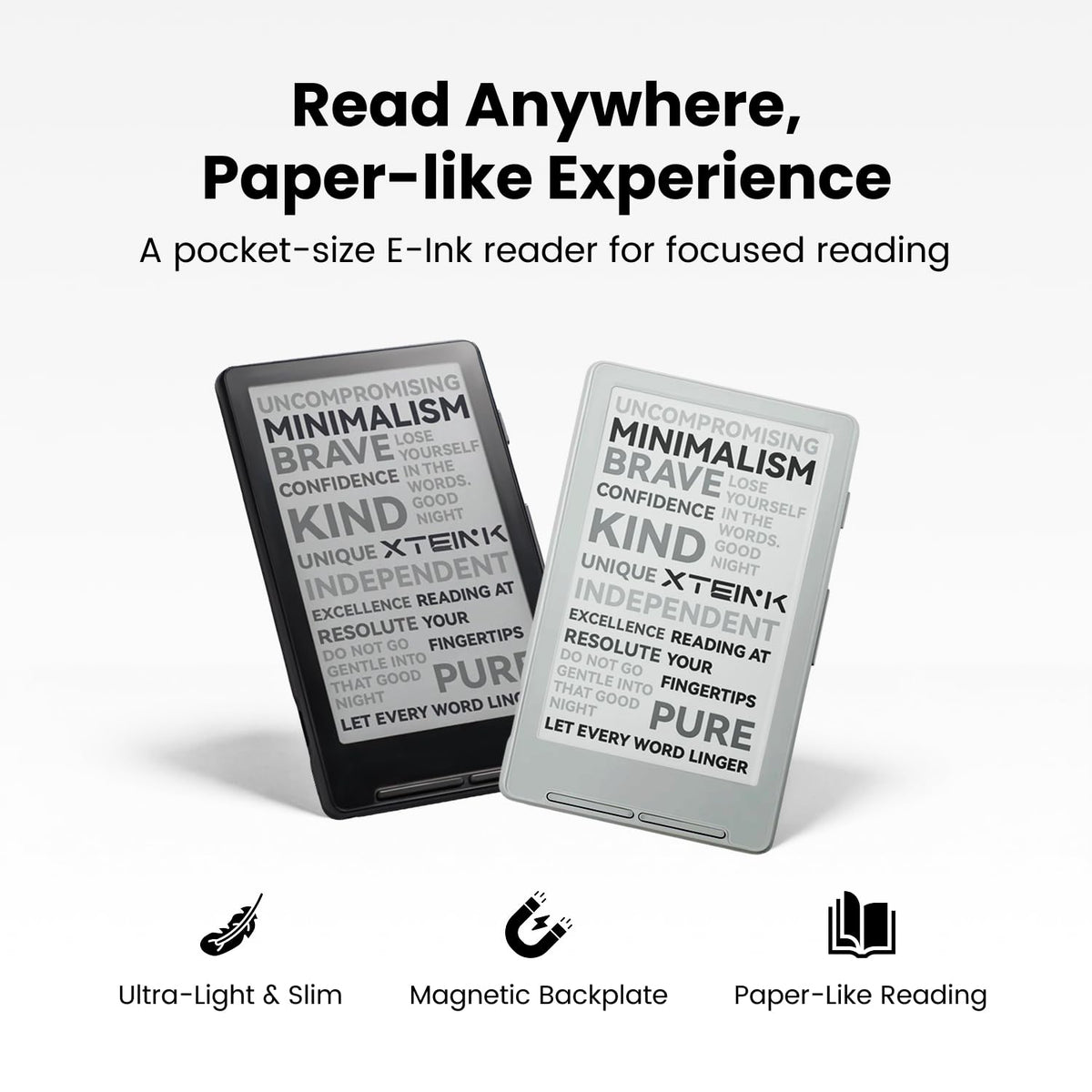 XTEINK X4 side view highlights ultra-light, portable profile