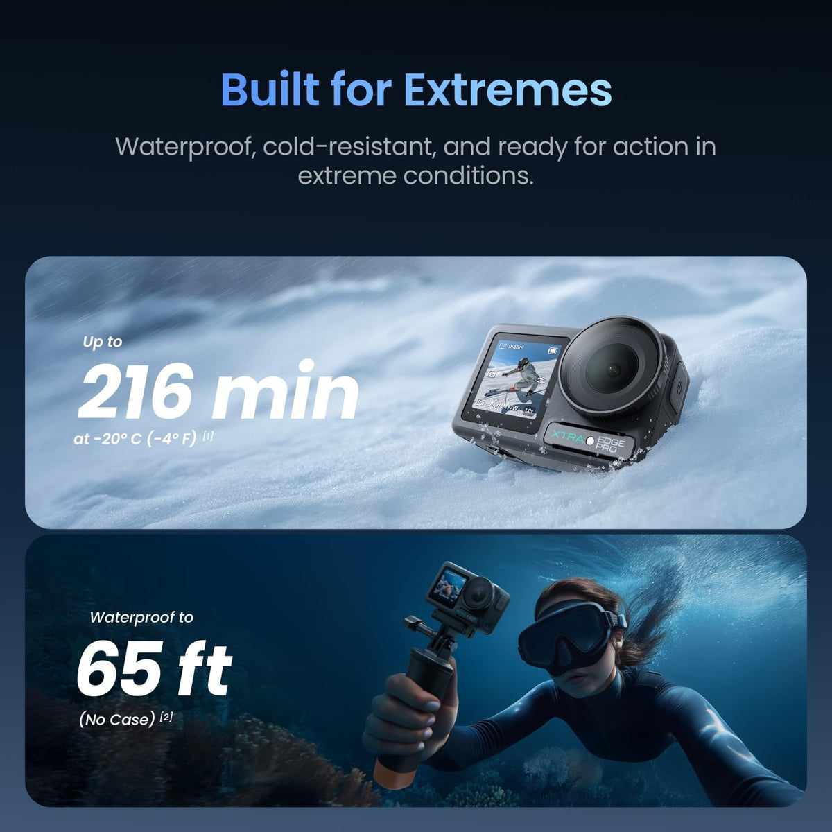 Xtra Edge Pro records 4K video up to 60fps for smooth action.