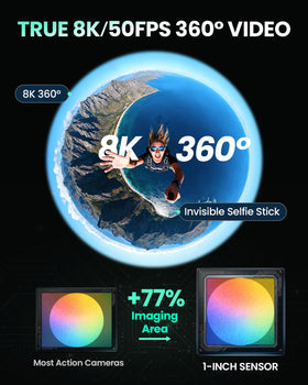 Xtra Edge Xtra 360 camera 8K video mode captures immersive panoramic footage.