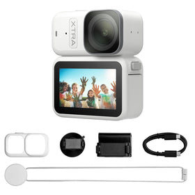 Xtra Atto wearable 4K camera on cap mount for hands-free first-person views.