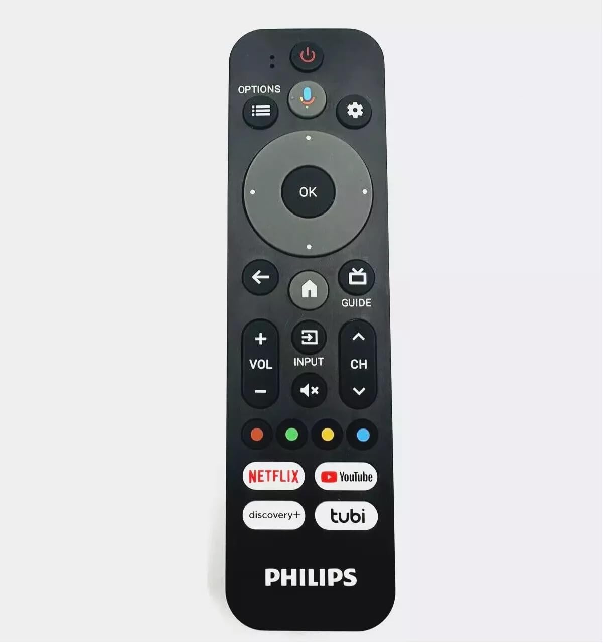 Xtrasaver Philips Google TV RF553A remote front view for quick streaming access.