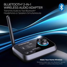XTREME Monster streams TV audio to Bluetooth headphones for private listening.