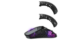 Xtrfy M4 Wireless back-casing adjustment demonstrating customizable weight distribution.