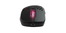Xtrfy M4 Wireless battery and charging port view highlighting long playtime up to 75 hours.
