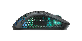 Xtrfy M4 Wireless Pixart 3370 sensor close-up showing precise tracking.