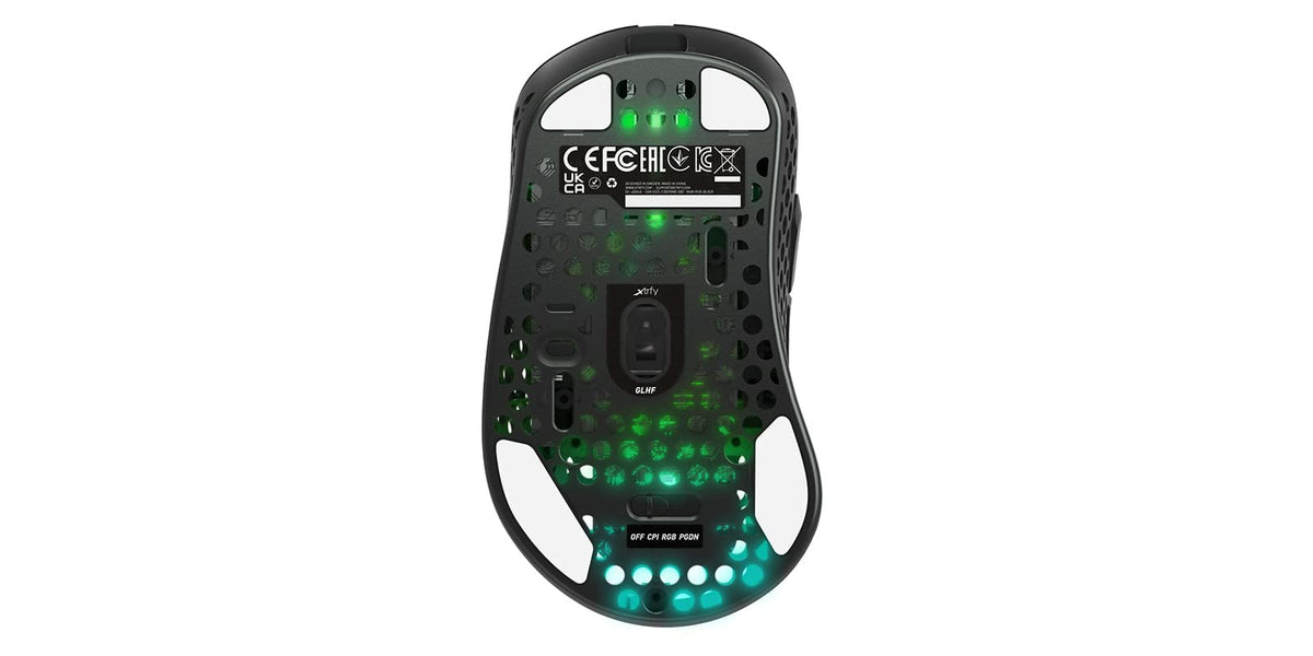 Xtrfy M4 Wireless RGB lighting on-device control for quick style tweaks.