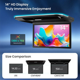 XTRONS 1366x768 HD display delivers crisp visuals for passengers.
