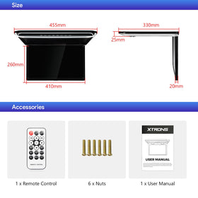 XTRONS roof-mounted monitor ideal for backseat viewing on the move.