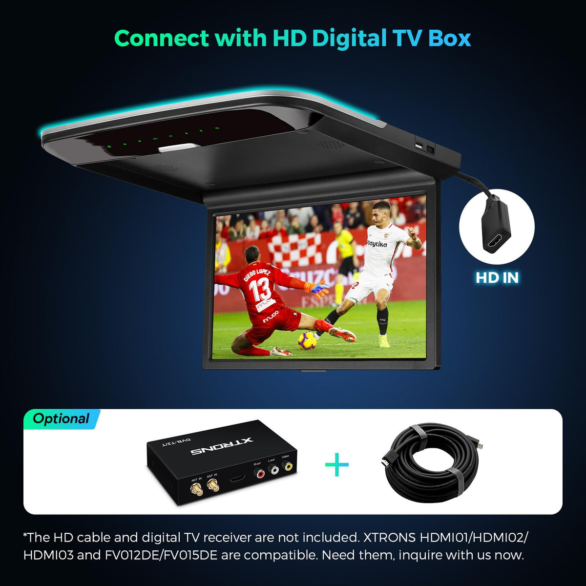 XTRONS USB port on the monitor enables direct media playback