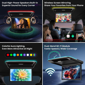 XTRONS wireless screen mirroring shares your phone screen with the rear passengers.