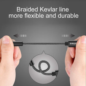 Xumee connected headphones with device demonstrating inline controls