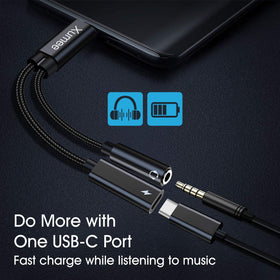 Xumee 60W PD charging while listening and charging simultaneously.