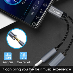Xumee USB-C fast-charging demo showing 60W PD while listening