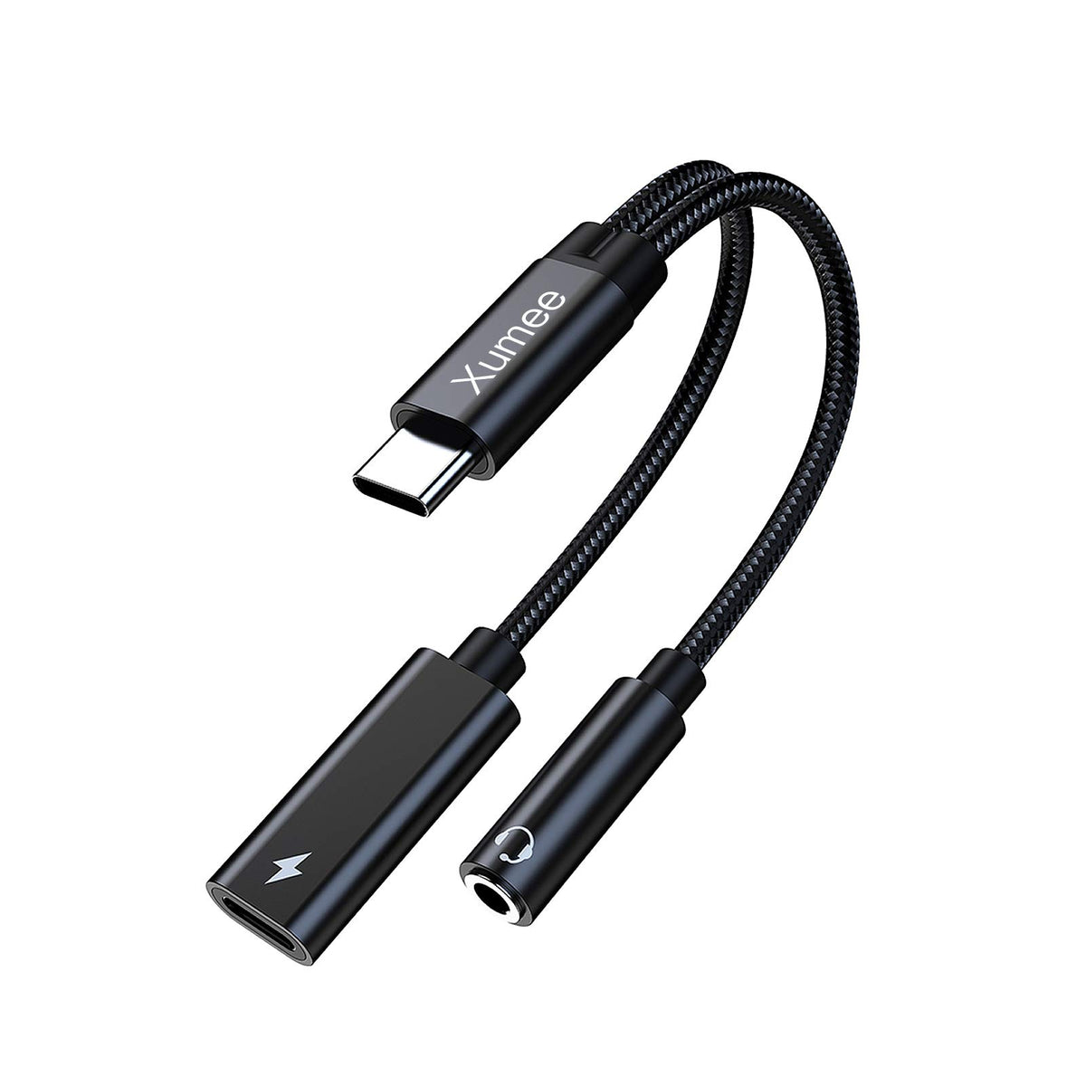 Xumee USB-C to 3.5mm adapter enabling high quality audio with wired headphones.