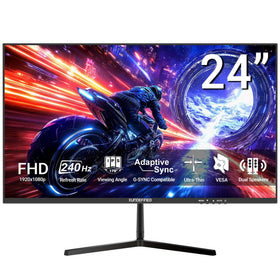 XUNDEFINED 24-inch monitor front view with frameless design for immersive gaming and streaming.