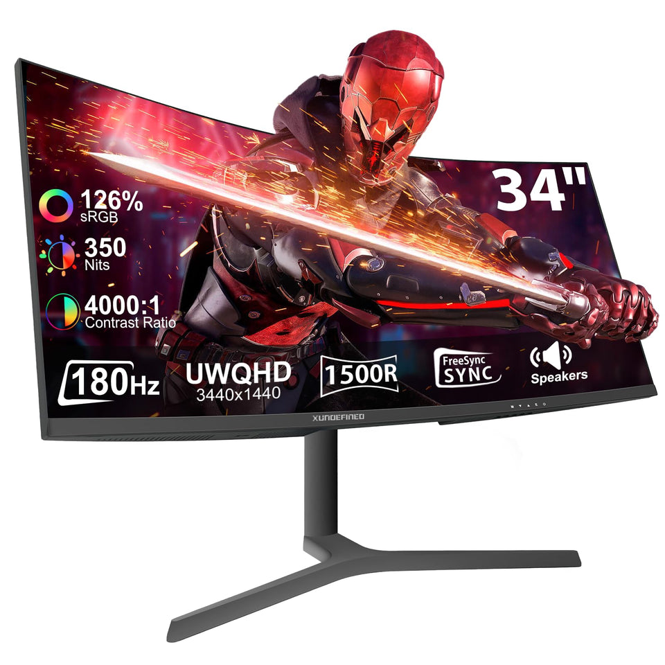 XUNDEFINED 34-inch curved monitor with 1500R curvature for immersive gaming